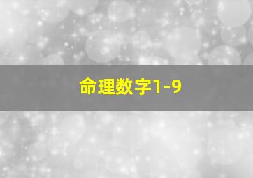 命理数字1-9