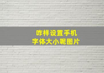 咋样设置手机字体大小呢图片