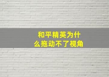 和平精英为什么拖动不了视角