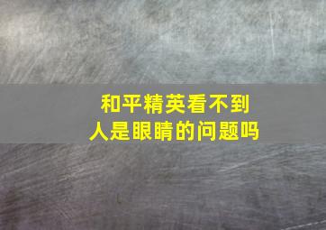 和平精英看不到人是眼睛的问题吗