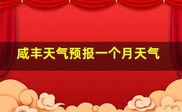 咸丰天气预报一个月天气