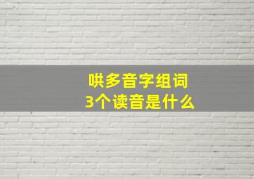 哄多音字组词3个读音是什么