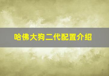 哈佛大狗二代配置介绍