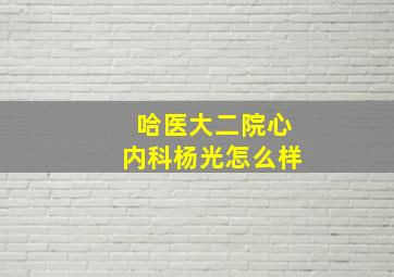 哈医大二院心内科杨光怎么样