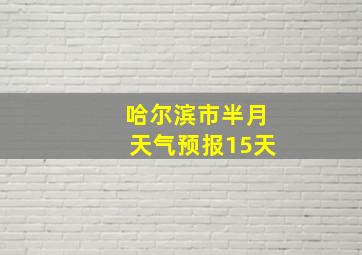 哈尔滨市半月天气预报15天