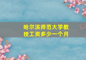 哈尔滨师范大学教授工资多少一个月