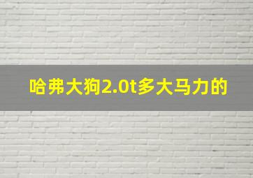 哈弗大狗2.0t多大马力的