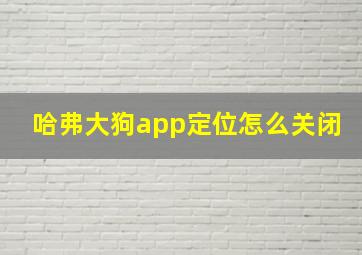 哈弗大狗app定位怎么关闭