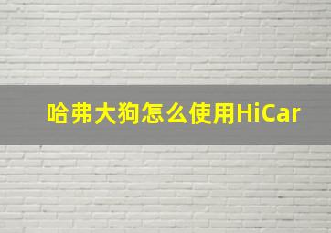 哈弗大狗怎么使用HiCar