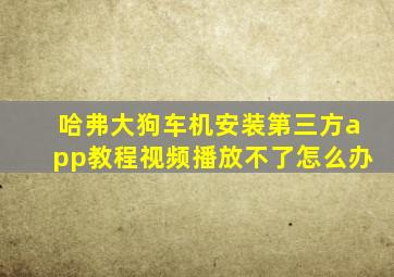 哈弗大狗车机安装第三方app教程视频播放不了怎么办