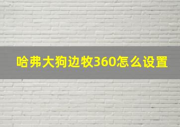 哈弗大狗边牧360怎么设置