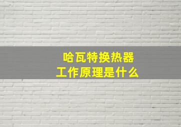 哈瓦特换热器工作原理是什么