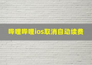 哔哩哔哩ios取消自动续费