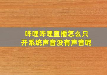 哔哩哔哩直播怎么只开系统声音没有声音呢