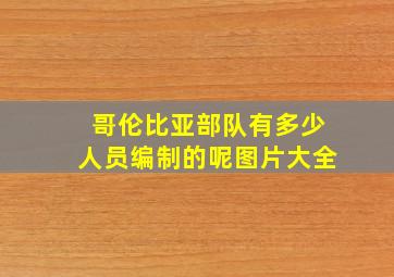 哥伦比亚部队有多少人员编制的呢图片大全