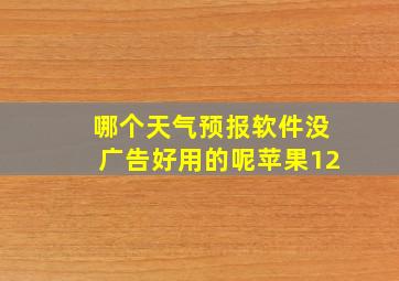 哪个天气预报软件没广告好用的呢苹果12