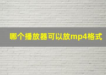 哪个播放器可以放mp4格式