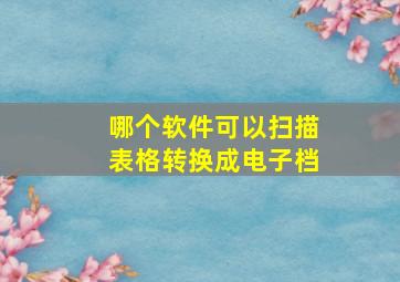 哪个软件可以扫描表格转换成电子档