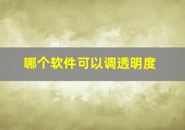 哪个软件可以调透明度