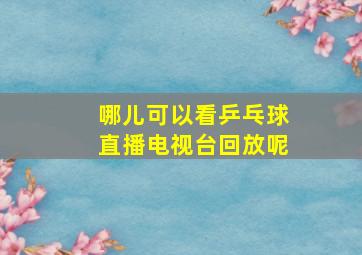 哪儿可以看乒乓球直播电视台回放呢