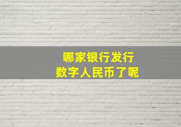 哪家银行发行数字人民币了呢