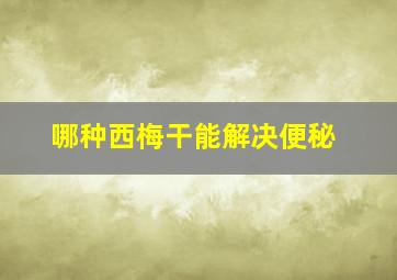 哪种西梅干能解决便秘