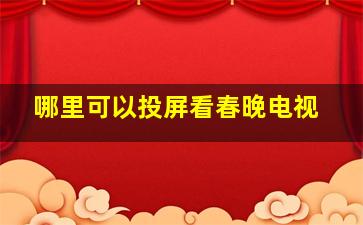 哪里可以投屏看春晚电视