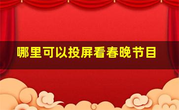 哪里可以投屏看春晚节目