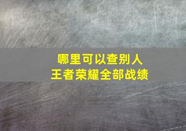 哪里可以查别人王者荣耀全部战绩