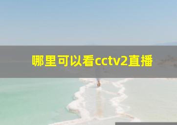 哪里可以看cctv2直播