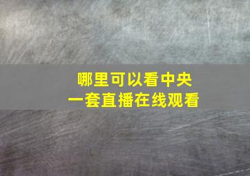 哪里可以看中央一套直播在线观看