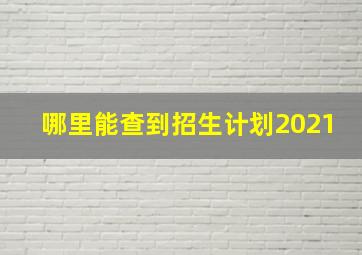 哪里能查到招生计划2021