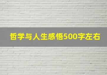 哲学与人生感悟500字左右