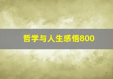 哲学与人生感悟800