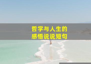 哲学与人生的感悟说说短句