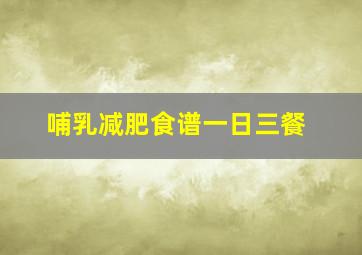 哺乳减肥食谱一日三餐