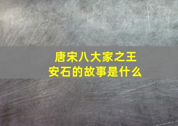 唐宋八大家之王安石的故事是什么