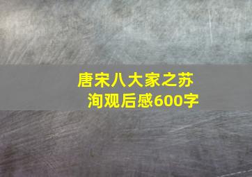 唐宋八大家之苏洵观后感600字