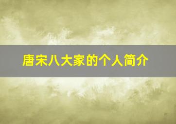 唐宋八大家的个人简介