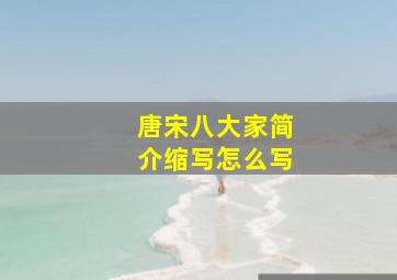 唐宋八大家简介缩写怎么写