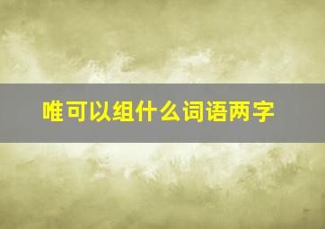 唯可以组什么词语两字