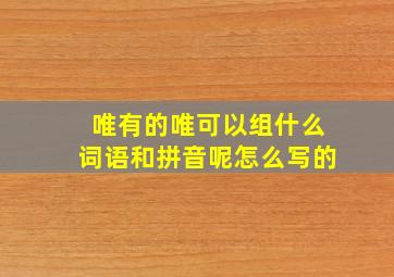 唯有的唯可以组什么词语和拼音呢怎么写的