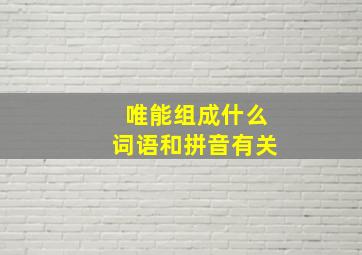 唯能组成什么词语和拼音有关