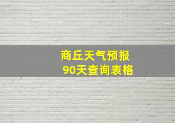 商丘天气预报90天查询表格