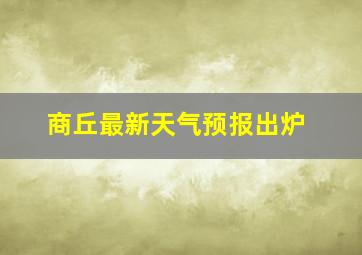 商丘最新天气预报出炉