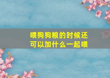 喂狗狗粮的时候还可以加什么一起喂