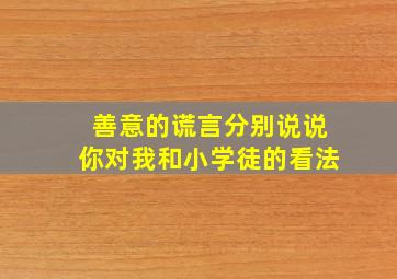 善意的谎言分别说说你对我和小学徒的看法