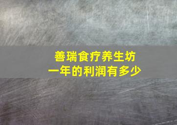 善瑞食疗养生坊一年的利润有多少