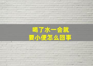 喝了水一会就要小便怎么回事