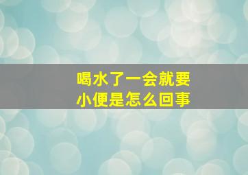 喝水了一会就要小便是怎么回事